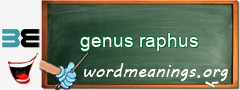 WordMeaning blackboard for genus raphus